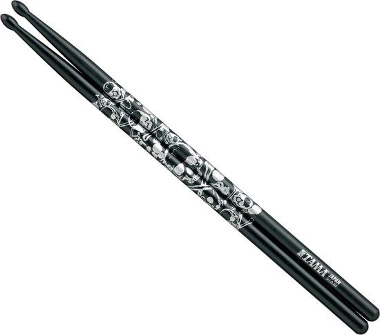 Tama 5B Sticks O5B-S-BS "Skull" Drumsticks - Black/Silver