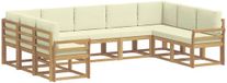 vidaXL Hoek loungeset 9-delig Acaciahout blanc et crème