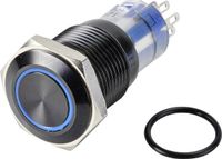 TRU COMPONENTS TC-9428212 LAS2GQH-22ZE/B/12V/A/P Druktoets 250 V 3 A 2x uit/(aan) Continu Blauw IP65