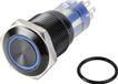 TRU COMPONENTS TC-9428212 LAS2GQH-22ZE/B/12V/A/P Druktoets 250 V 3 A 2x uit/(aan) Continu Blauw IP65