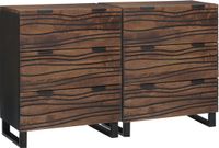 vidaXL Dressoir Set Walnotenhout 120 x 33 x 75 cm