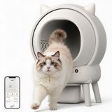 Zelfreinigende kattenbak, 65 liter, 9 veiligheidssensoren, geurverwijdering, app-bediening