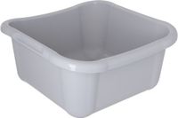 KADAX Rechthoekige wasbak, robuuste wasbak, waskom met comfortabele handgrepen, opbergcontainer, compacte reinigingsbak, kom (lichtgrijs, 12 liter)