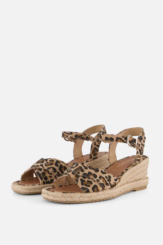 Tamaris Dames Sandalen Bruin Textiel Hakhoogte 3-4 cm