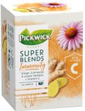 Pickwick Super Blends Immunity Kruidenthee met Gember - Echinacea en Citroenverbena - Bevat Vitamine C (60 Theezakjes) - Cafeïnevrij - 4 x 15 Zakjes