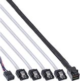 InLine Mini SAS HD-kabel, SFF-8643 naar 4x SATA + sideband, 1m
