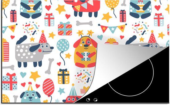 KitchenYeah® Inductie beschermer 77x51 cm - Verjaardag - Hond - Inductiebeschermer