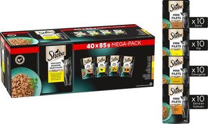 Sheba natte kattenvoeding minifilets gevogelte - 40 stuks - eend, kip, kalkoen, gevogelte - 3400 gram