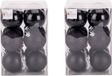 Cosy & Trendy Kerstballen - 24 stuks - Zwart - 6 cm - Mat en Glans