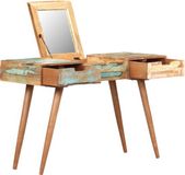 vidaXL Kaptafel met spiegel 112x45x76 cm massief gerecycled hout