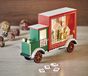 EMOS Laster Adventskalender, houten vrachtwagen met ledverlichting en decoratie, warmwit, kerstdecoratie voor binnen IP20, werkt op batterijen (2 x AA), 6/18-uurs timer, 20 x 30,5 cm