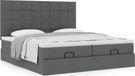 Prolenta Maison Exclusive - Ottoman bedframe met matras, donkergrijs, 180x200 cm, textiel