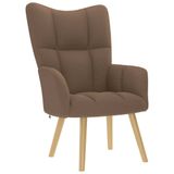 VidaXL Relaxfauteuil met voetenbank stof bruin