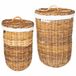 vidaXL Wasmand met deksel GENDT 2 stuks Natuurlijk Bruin Kubu Rattan