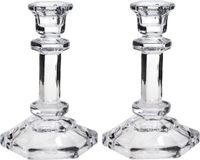 Concord Kaarsen kandelaar - Set van 2x stuks - 9.5 x 14 cm - Glas transparant