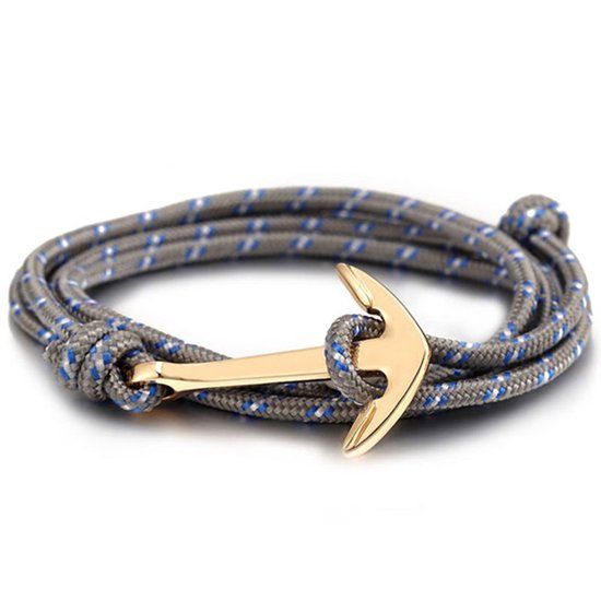 LGT JWLS Lookinggoodtoday Verguld anker armband met polyester koord