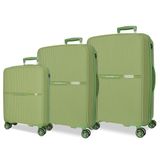 Movom Noon Kofferset, groen, 56/66/76 cm, stijf, polypropyleen, TSA-sluiting, 219,5 l