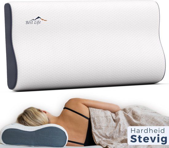 Best Life Hoofdkussen Nekklachten - Ergonomisch Traagschuim Kussen - Slaapkussen Zijslaper - Pillow