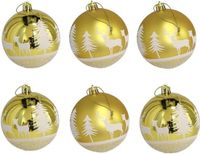 Gerimport Kerstballen - 6x st - goud - D6 cm - kunststof
