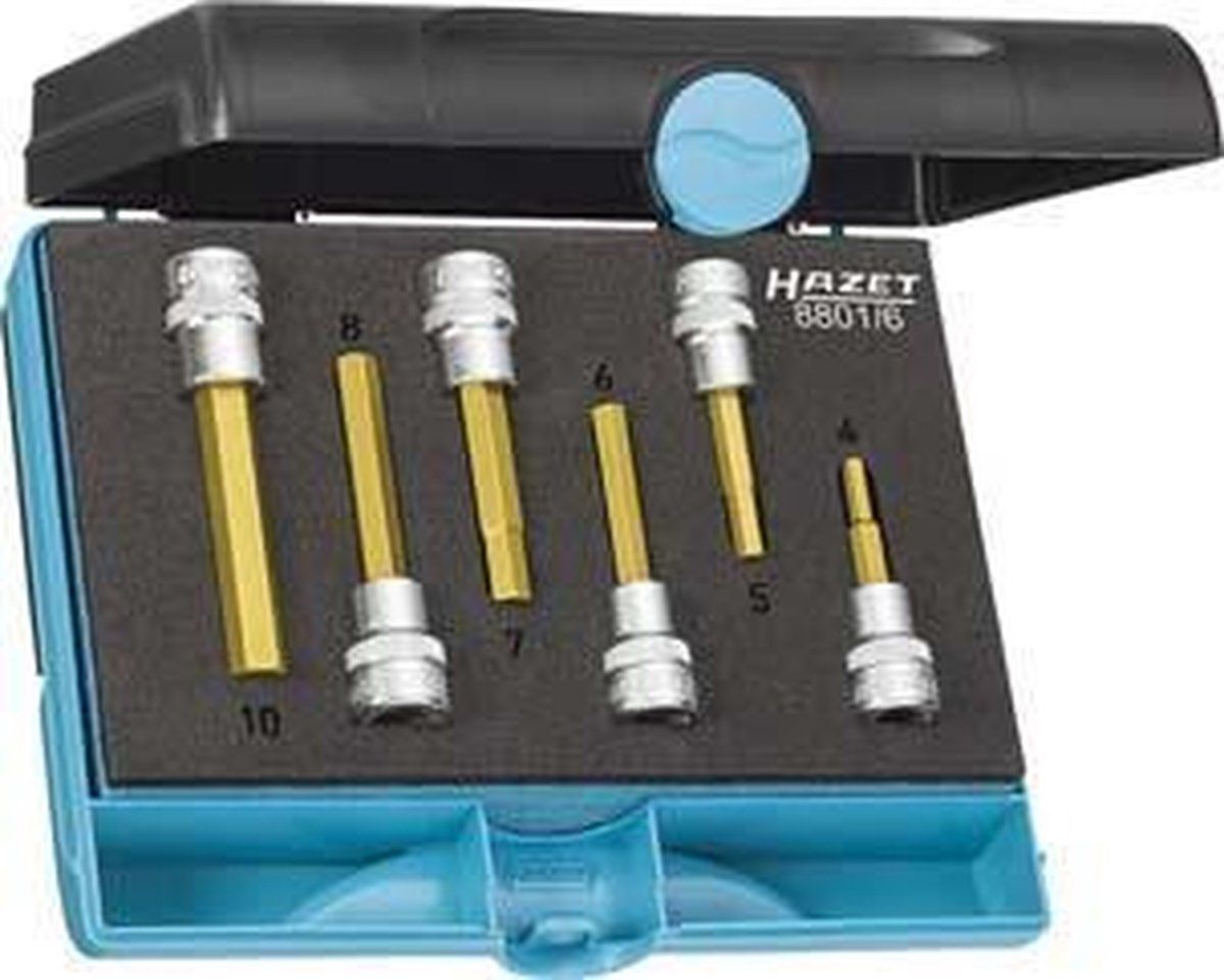 HAZET 8801/6 Schroevendraaier set 3/8" 6dlg 4-10mm bin.6kt H - imbus (HEX)