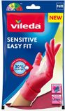 Vileda 12x Handschoenen Sensitive Easy Fit Medium Roze Katoen