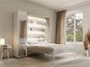 Vente-unique lit armoire bois beige, blanc 160 x 200 cm