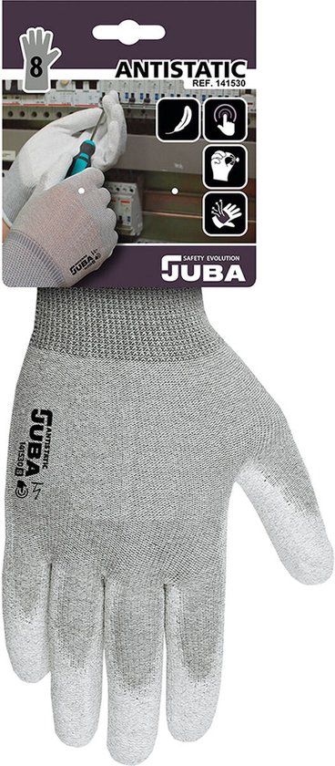 JUBA Antistatische werkhandschoenen - Grijs - Nylon Koolstofvezel - H141530/10