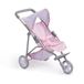JC Toys Opvouwbare kinderwagen met 3 wielen, voor poppen tot 45 cm, mand en kap, ideaal voor spelen en wandelen, roze met bloemendecoratie, ontworpen door Berenguer, vanaf 3 jaar