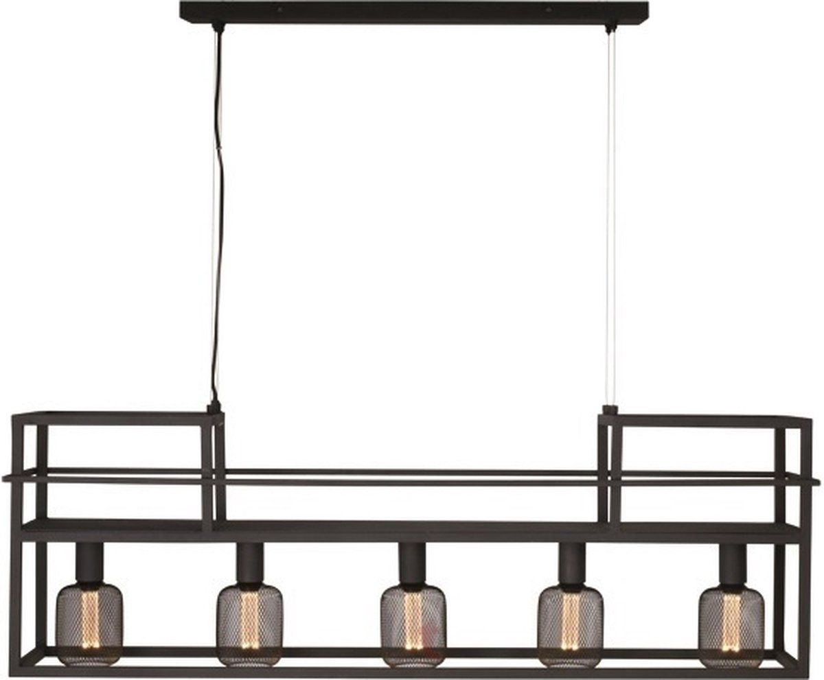 LT-Luce Culinara Hanglamp Zwart met Rek 120cm - Zwart - Metaal