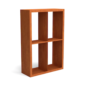 Merkloos Egura Cortenstaal Houtopslag Onderverdeling 4 Vakken 1000x385x1500 mm Geroba