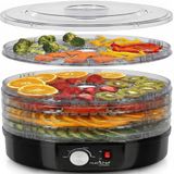 NutriChef Elektrische Voedseldroger – Multi-Laagse Voedselbewaarder, Dehydrateert Vlees, Vis, Groenten, Fruit & Paddenstoelen, 5 Stapelbare Trays, Ideaal voor Beef Jerky, Zwart