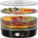 NutriChef Elektrische Voedseldroger – Multi-Laagse Voedselbewaarder, Dehydrateert Vlees, Vis, Groenten, Fruit & Paddenstoelen, 5 Stapelbare Trays, Ideaal voor Beef Jerky, Zwart