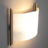 Lindby Wandlamp Filippa 2-lichts Glas Metaal Wit Gesatineerd Nikkel Gesatineerd E27