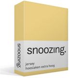 Snoozing Jersey - Hoeslaken Extra Hoog - 180x200 cm - Geel