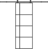vidaXL Schuifdeur met beslag 76x205 cm ESG-glas en aluminium