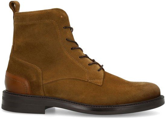 Manfield Heren Cognac Suède Veterboots Maat 41