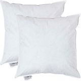 Homescapes Kussenvullingen Set van 2 - 60x60 cm - Eendenveren - Katoen - Wit