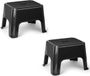 Plasticforte Tabouret de cuisine/repose-pieds - Lot de 2 - Noir - 40 x 30 x 28 cm - Max 150 kg