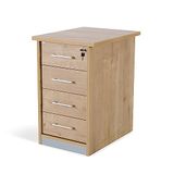 Rocada Kantoorkast, 47 x 60 x 72 cm, commode van hout met slot, bijzetkast voor kantoor met 4 laden, eiken