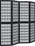 VidaXL Kamerscherm met 4 panelen massief paulowniahout zwart