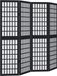 VidaXL Kamerscherm met 4 panelen massief paulowniahout zwart