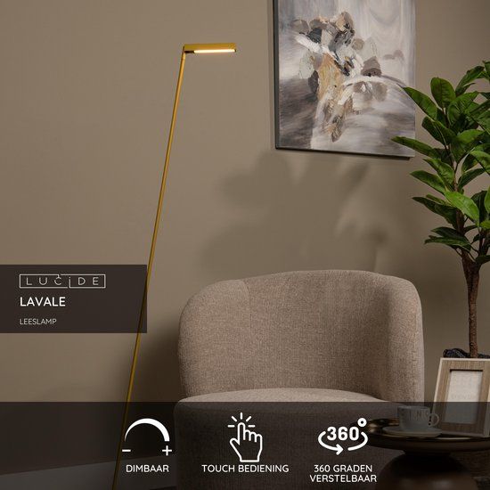 Lucide LAVALE - LED Reading Lamp - Dimmable - 1x3W 2700K - Ochre Yellow