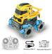Voiture de cascade RC miniature - Télécommande - Échelle 1:64 - Portée 35 mètres - 4 canaux - Prête à l'emploi - Jaune