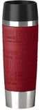 Emsa Travel Mug Grande Zwart, Rood, Roestvrijstaal 0.5L