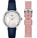 Tissot Odaci-T T1332101611600 Horloge - Leer - Blauw - Ø 33 mm