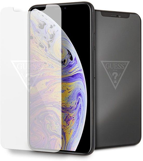 Guess Glas screenprotector voor iPhone Xs Max - Transparant