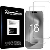 Phonillico® Gehard glas voor iPhone 16 [Pack 2]