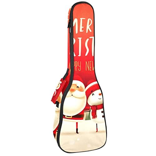 Mersov Concert Ukelele Rugzak, Heavy Duty Ukelele Case Bag met Opslag, Sopraan Concert Tenor Ukelele 10MM Gewatteerde BagBlack SchapenVrolijk Kerstnacht Gelukkig Nieuwjaar