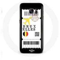 Maniacase Hoesje voor Samsung Galaxy S7 Edge Vliegticket Brussel België