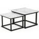 Set de 2 tables basses gigognes design moderne, tables d'appoint empilables et gain de place, blanc